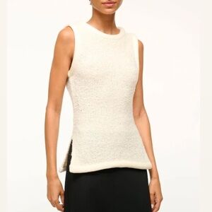 STAUD Cream Textured Tank Top